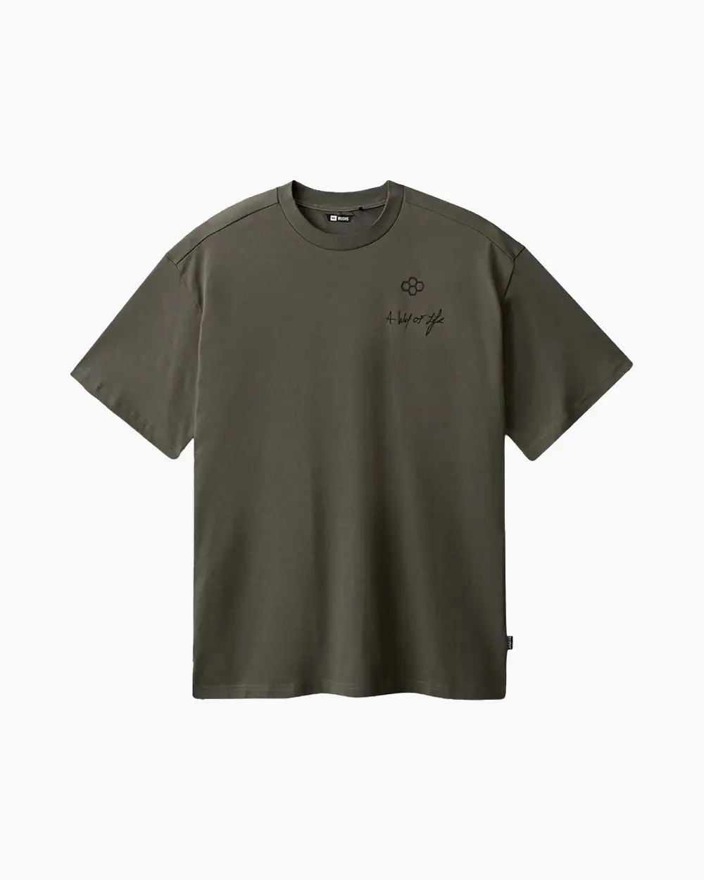 Футболка Rudis Script Drop Shoulder Tee RUDTS1191-DRKOLV (S, хаки)